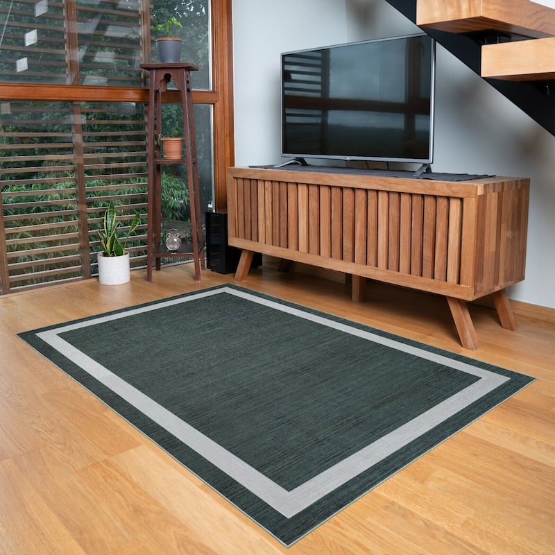 Machine Washable-Eco-Friendly Area Rug With Non-Slip Backing Everest Design