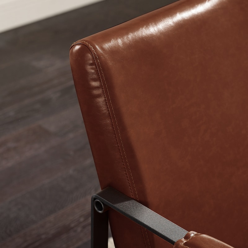 Art Leon Modern Faux Leather Accent Chairs Set of 2
