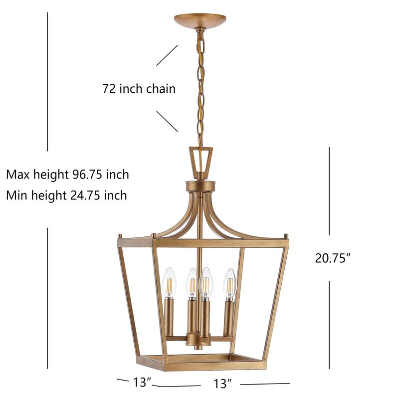 SAFAVIEH Lighting Olgica 4-light Pendant - 13"x13"x24.75-96.75" - 13Wx13Dx97H