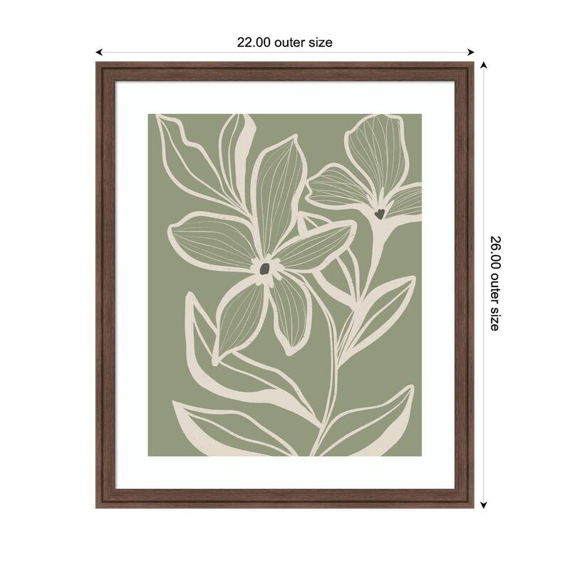 Kate and Laurel Delicate Flowers with Veins by Nikita Jariwala Framed Wall Art Print