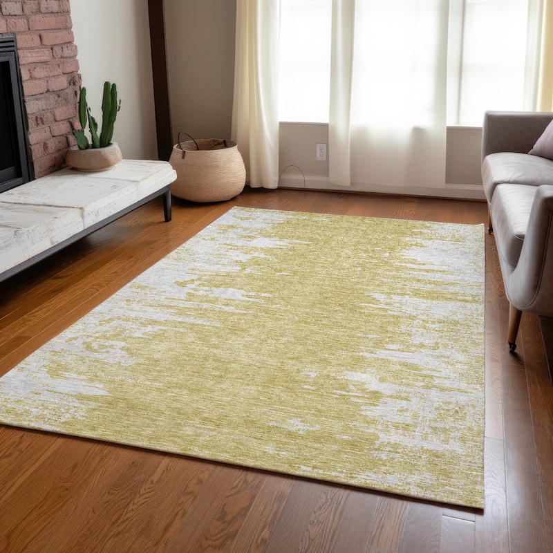 Machine Washable Indoor/ Outdoor Chantille Abstract Ombre Rug