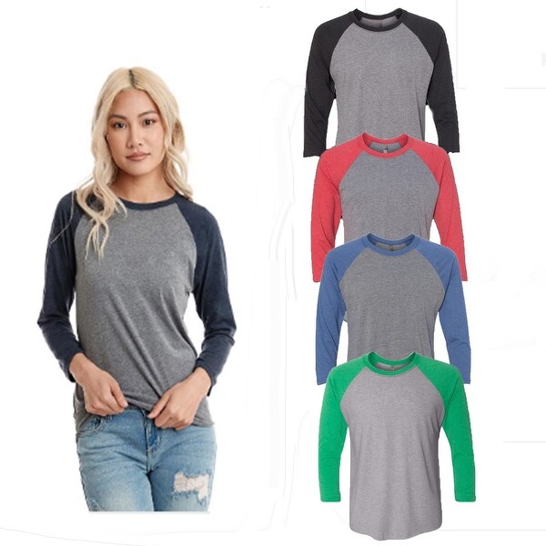 Next Level Women's Tri-Blend Raglan, Assorted Colors. Opens flyout.