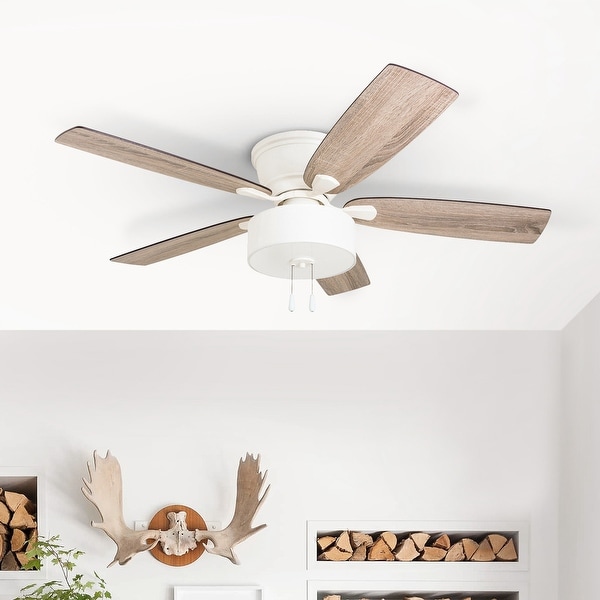 The Gray Barn Theobalds 52-inch Coastal Indoor LED Ceiling Fan with Pull Chains 5 Reversible Blades - 52. Opens flyout.