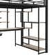 preview thumbnail 25 of 26, Metal Full Size Loft Bed with Small Wardrobe, Built-in Desk and Storage Staircase