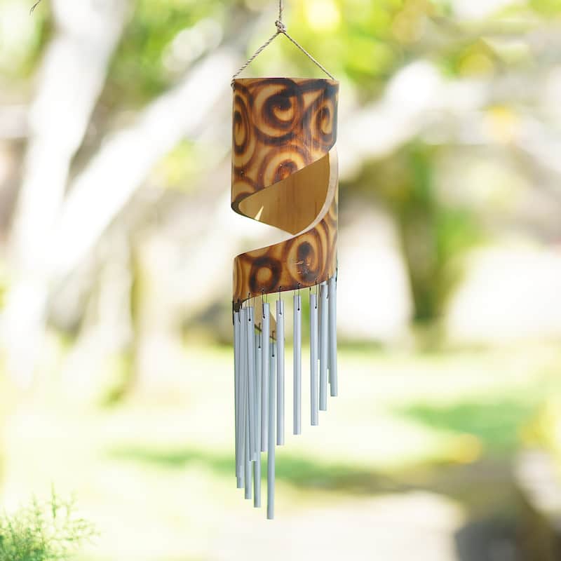 Novica Handmade Bamboo Rhythm Bamboo Wind Chime