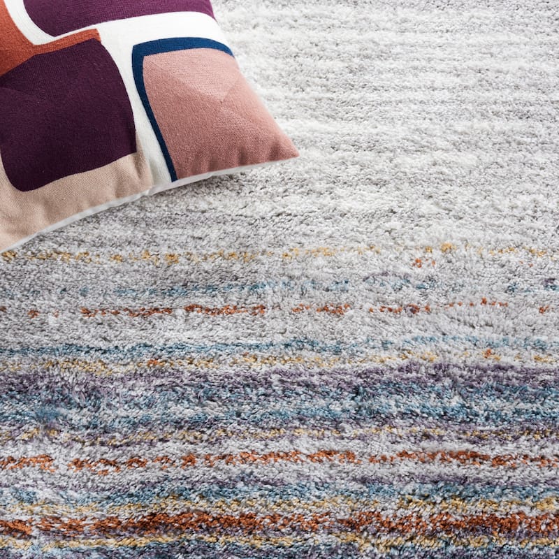 SAFAVIEH Berber Shag Arda Rug - Blue Rust/Ivory - 5' 5" x 7' 7"
