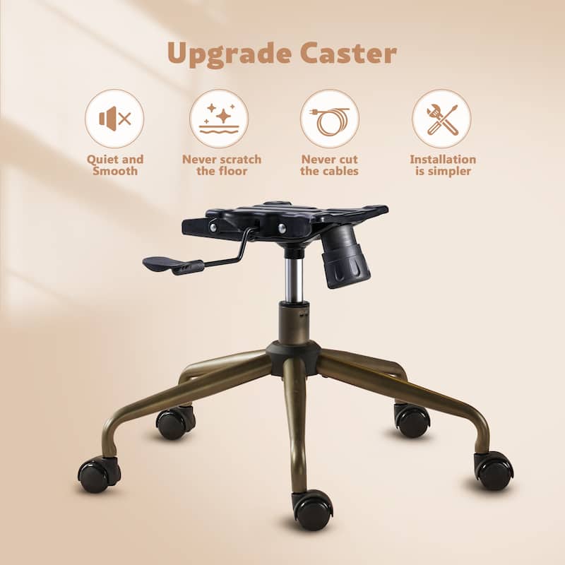 XIZZI Vintage Suede Fabric Office Chair with Armrests and Swivel Base