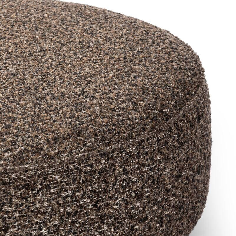 Ralphy Large Round Ottoman-Dark Hair on Hide