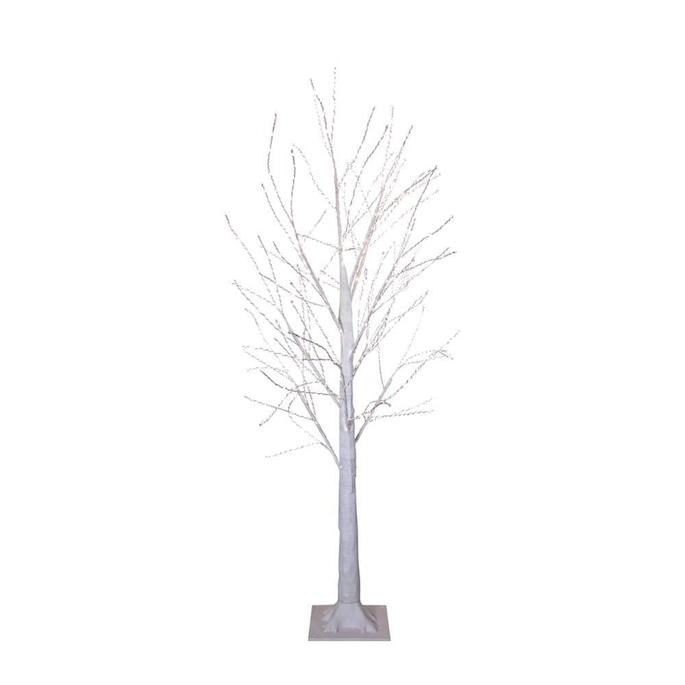 Kurt Adler 4-Foot Winter white Twig Tree with 500 Warm White Lights - 4'
