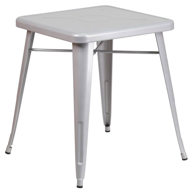 23.75'' Square Metal Indoor-Outdoor Table - Silver