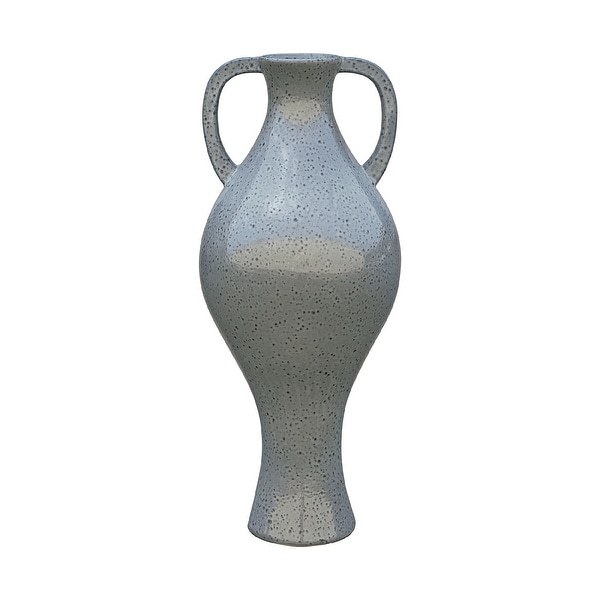 30” Boiling Stone Gray and Blue Glazed Earthenware Vase - N/A