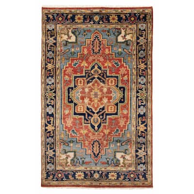 ECARPETGALLERY Hand-knotted Jules Serapi Red Wool Rug - 4'11 x 8'0