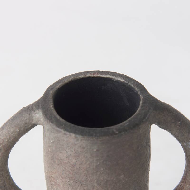 Armani Brown And Gray Ceramic Vase (7")