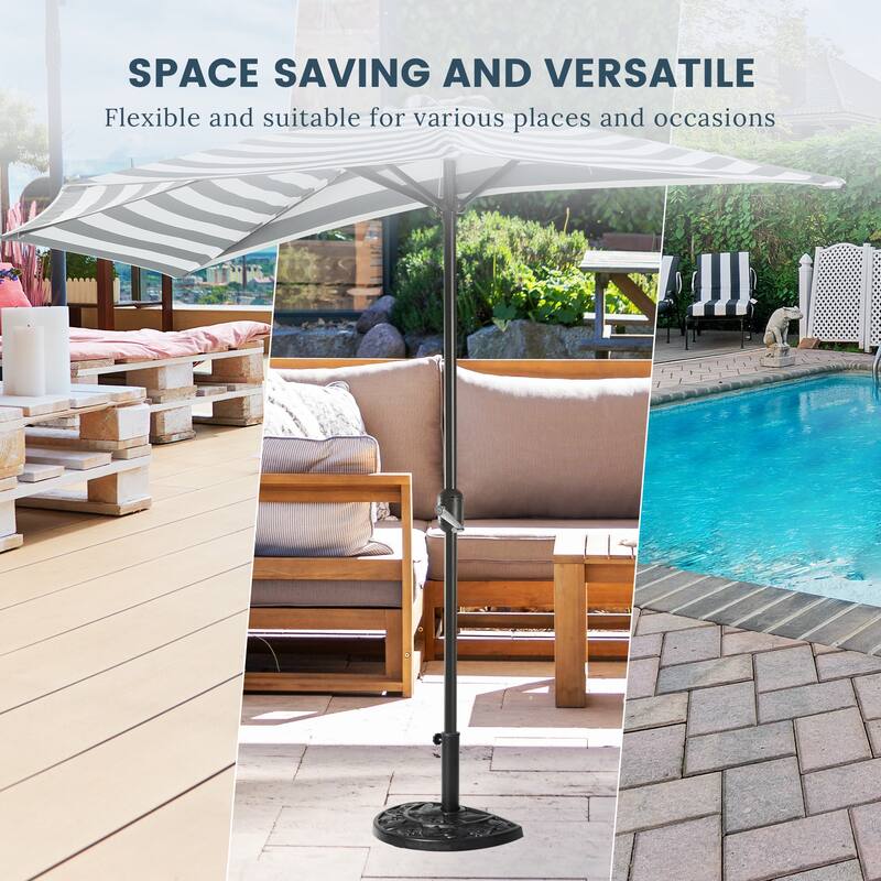 Isle Half Round Outdoor Patio Umbrella Base Stand