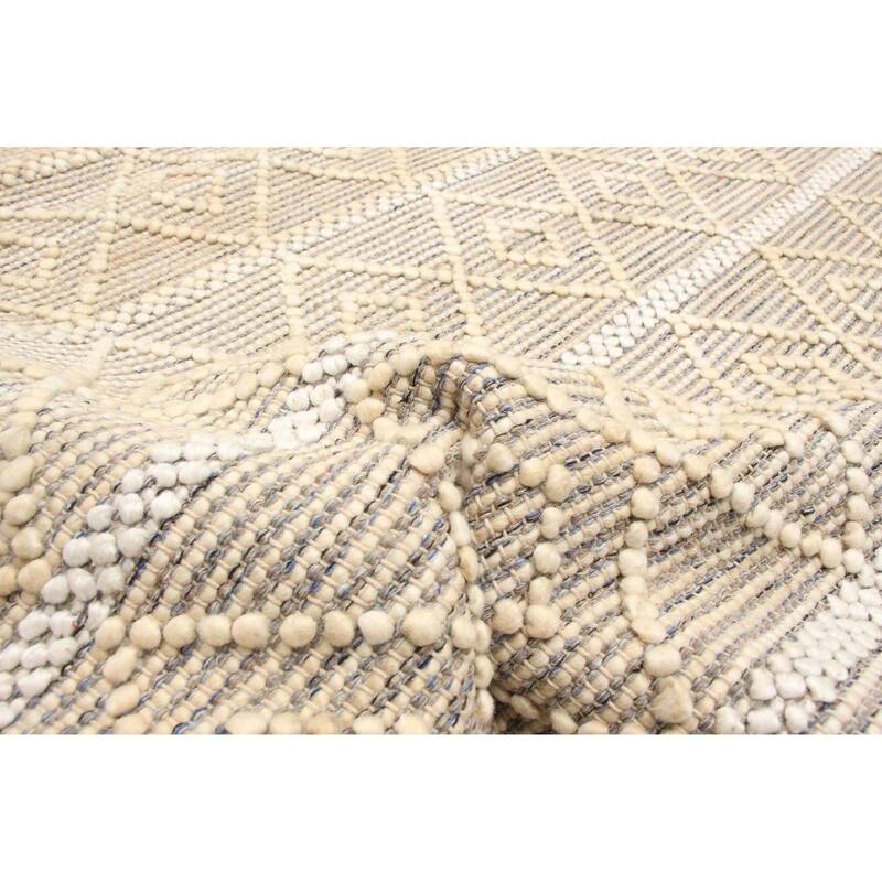 ECARPETGALLERY Braid weave Sienna Cream Wool Rug - 5'0 x 8'0