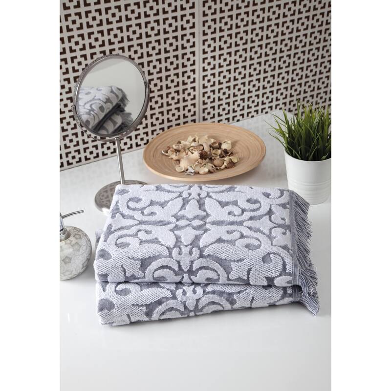 Ozan Premium Home 100% Genuine Turkish Cotton Panache Bath Towel ( Set of 2) - Dusty Blue