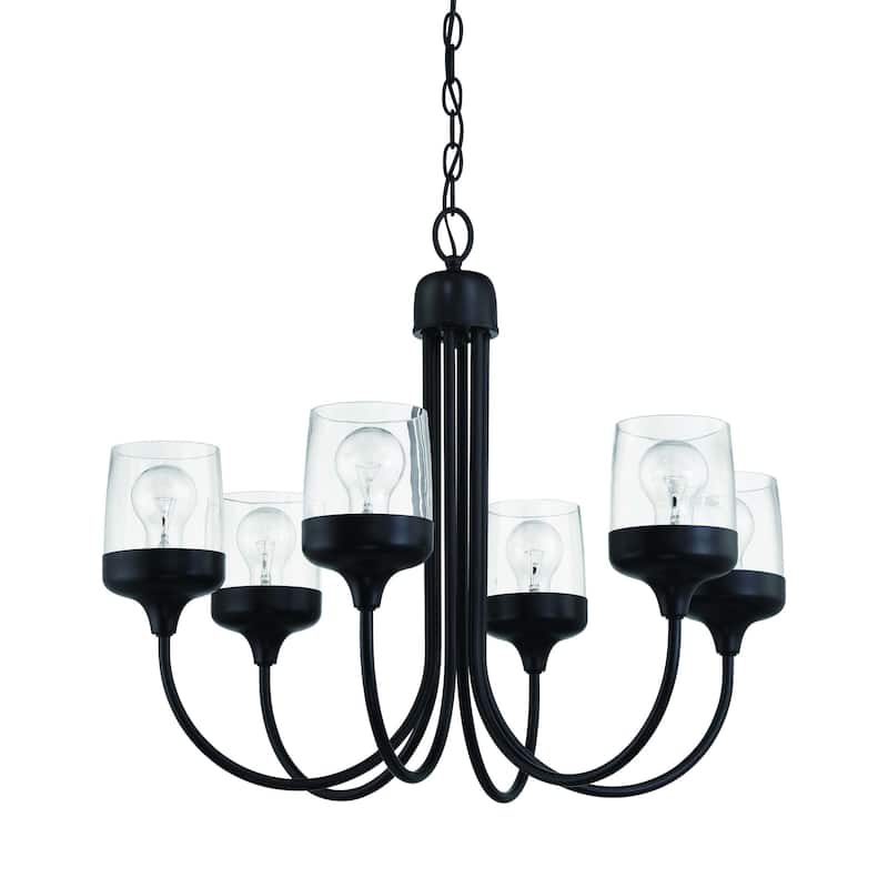 Craftmade 58126 Wrenn 6 Light 26" Wide Chandelier - Flat Black
