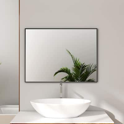 Organnice Rectangular Mirror Modern Black Frame Bathroom Vanity Mirror Clean Glass