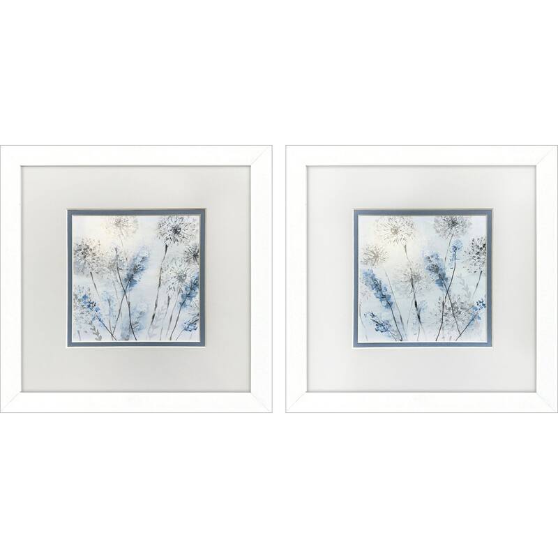 HomeRoots Set Of Two Soft Country Morning White Framed Wall Art