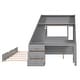 preview thumbnail 10 of 20, Twin-Over-Full Bunk Bed with Trundle, Built-in Desk, 3 Storage Drawers & Shelf, Solid Wood Bunk Bed with Trundle & Guardrail