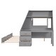 preview thumbnail 26 of 28, Twin over Full Wood Bunk Bed with Trundle, Built-in Desk, Three Storage Drawers & Shelf - Sapce-Saving Design