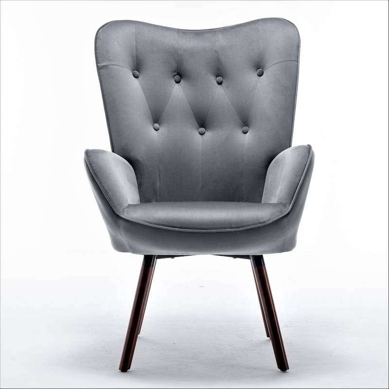 Kreedence 26.38" W Microfiber Flared Arm Accent Chair