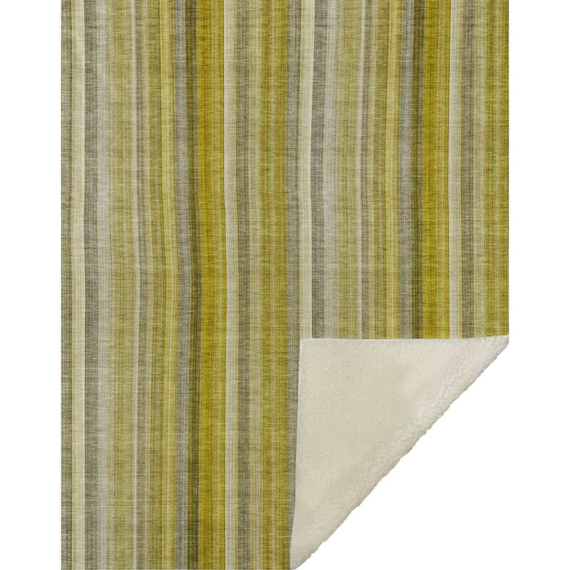 Premium Machine Washable Contemporary Stripe Sherpa Throw Blanket
