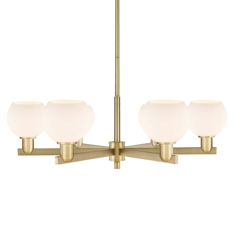 Innovations Lighting 716-6CR-10-36 Athens Chandelier Athens 6 Light - Brushed Brass / Matte White