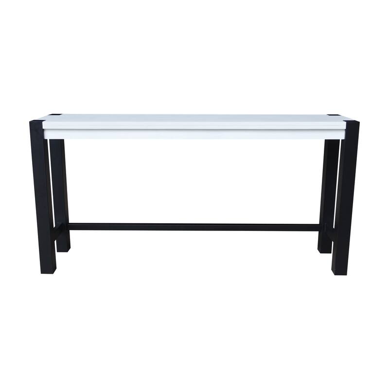 Solid Wood Tall Accent Table with Iron Legs