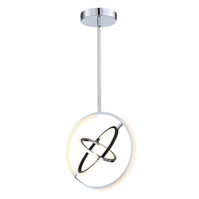 Trilogy Collection Integrated LED 17 in. Pendant, Polished Nickel - Medium