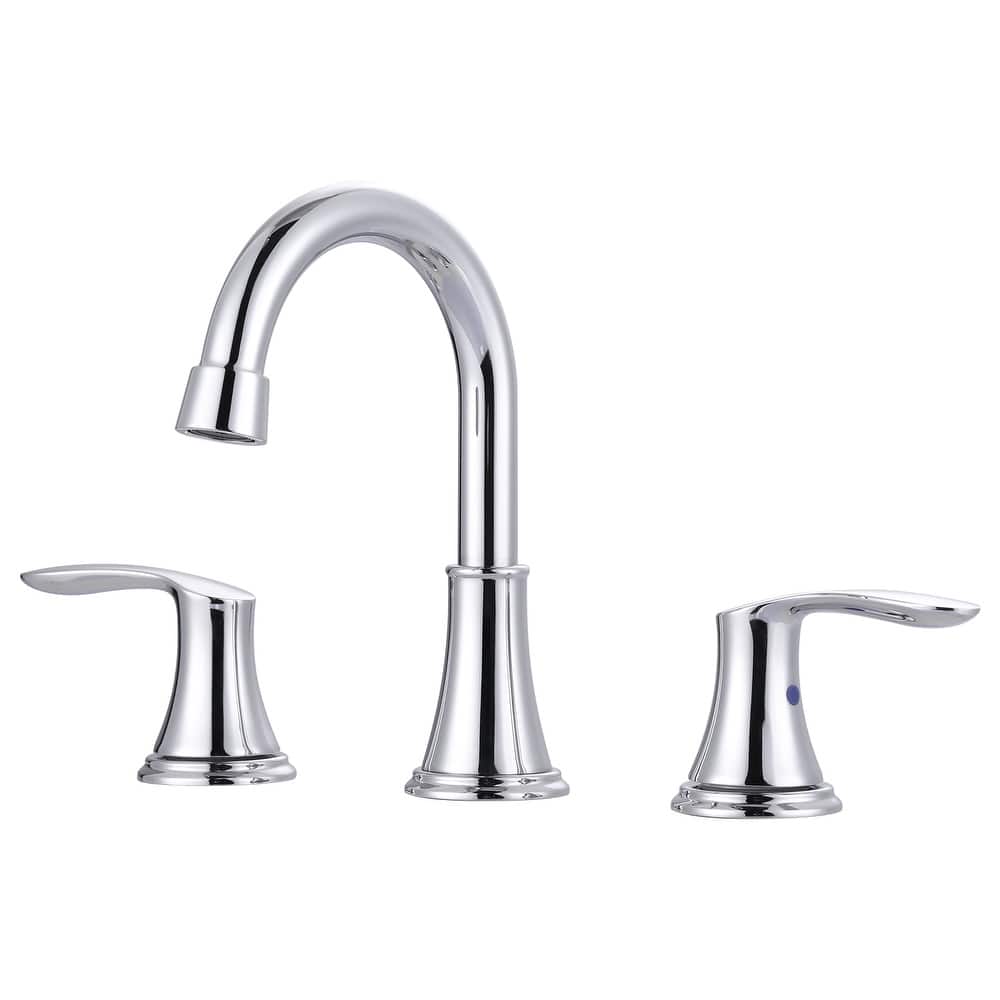 WOWOW 8 in. Widespread Double Handle Bathroom Faucet with Pop Up Drain