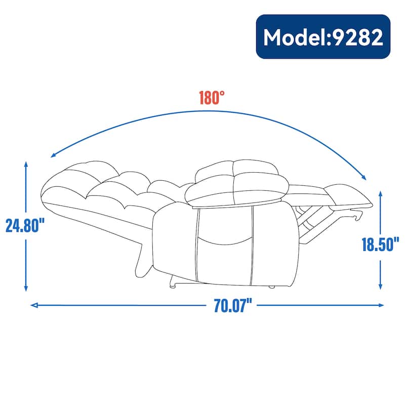 Chenille Power Lift Recliner Chair for Big & Tall with Massage & 180° Recline