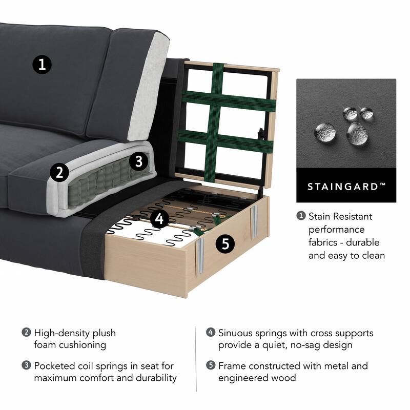 Bush Furniture Coventry Living Room Accent Chair with Ottoman Set
