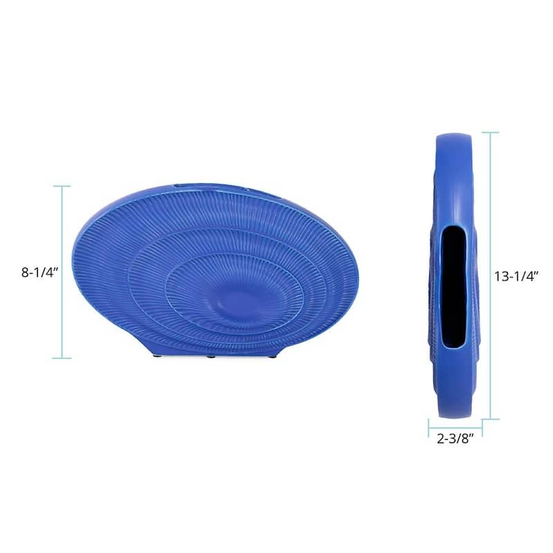 Allan Andrews Radiant Blue Ribbed Ceramic Vase Collection