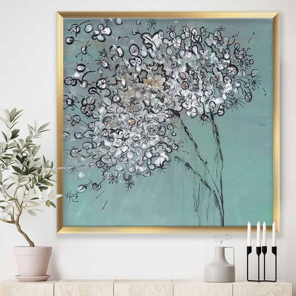 Designart 'Teal Blossoming Dandelion' Modern & Contemporary Framed Art Print. Opens flyout.