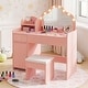 preview thumbnail 2 of 8, Gymax Kids Vanity Set Princess Pretend Play Makeup Desk w/ Cute