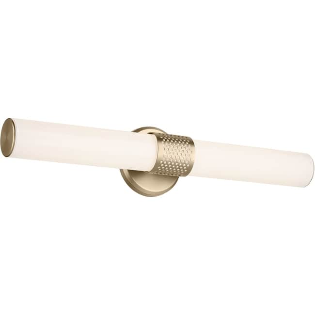 Kichler 55192LED Sashi 24" Wide LED Bath Bar with White Glass Shade - Champagne Bronze