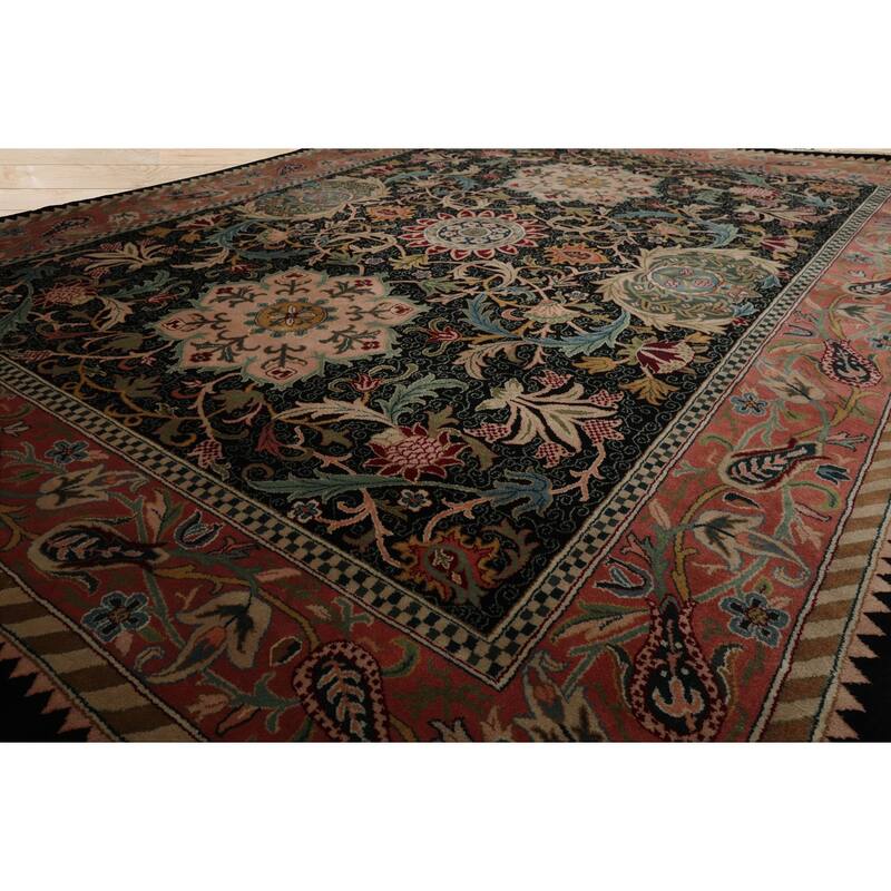 8x10 Hand Knotted Newzeland Wool Black French 200 KPSI Plush Pile Rug - 8' x 10'