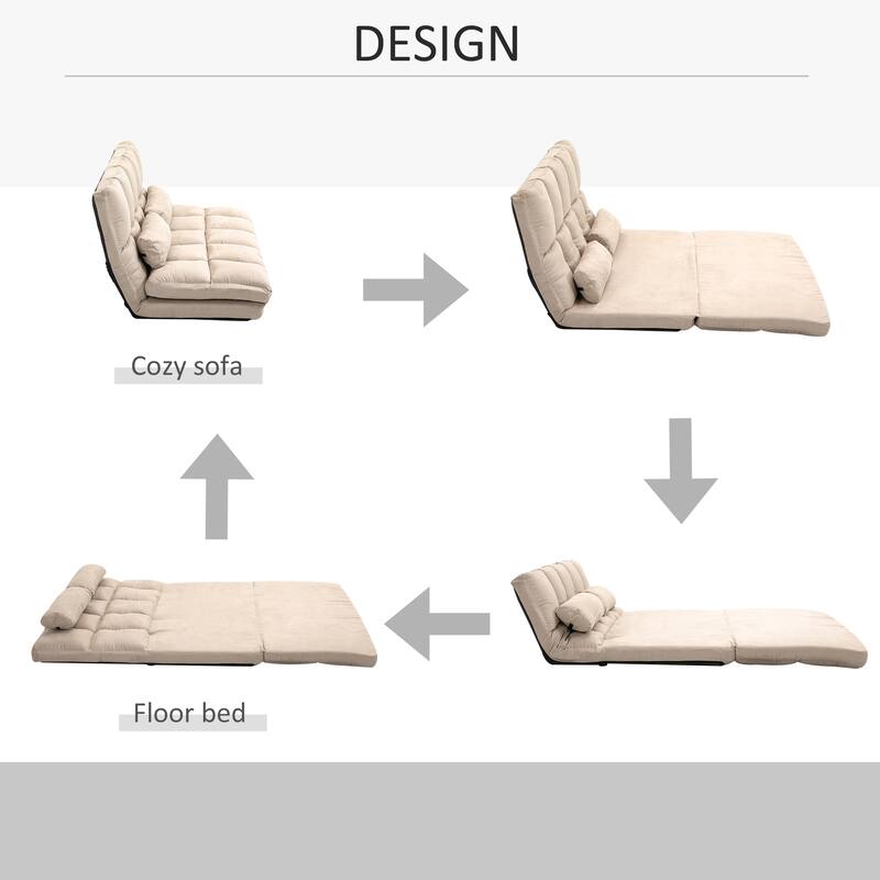 HOMCOM Convertible 7 Adjustable Positions Folding Couch Bed