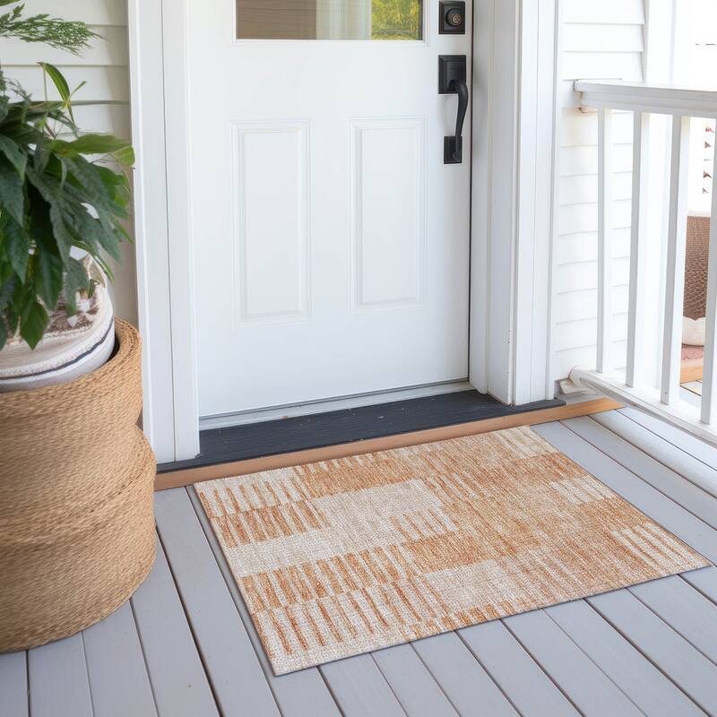 Machine Washable Indoor/ Outdoor Chantille Geometric Contemporary Rug