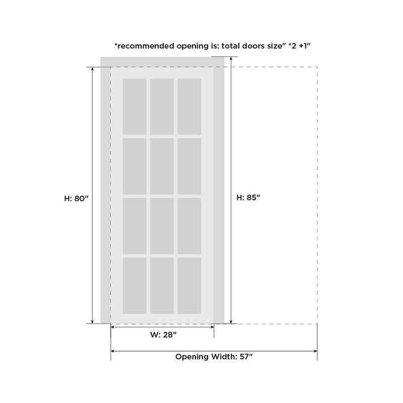 SartoDoors Planum 2102 | Interior French Doors French Door | Solid Wood w/ Glass | Hardware Set | 18x80, Oak