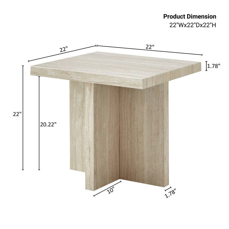 Roundhill Furniture Cavira 3-Piece Faux Marble Coffee Table Set