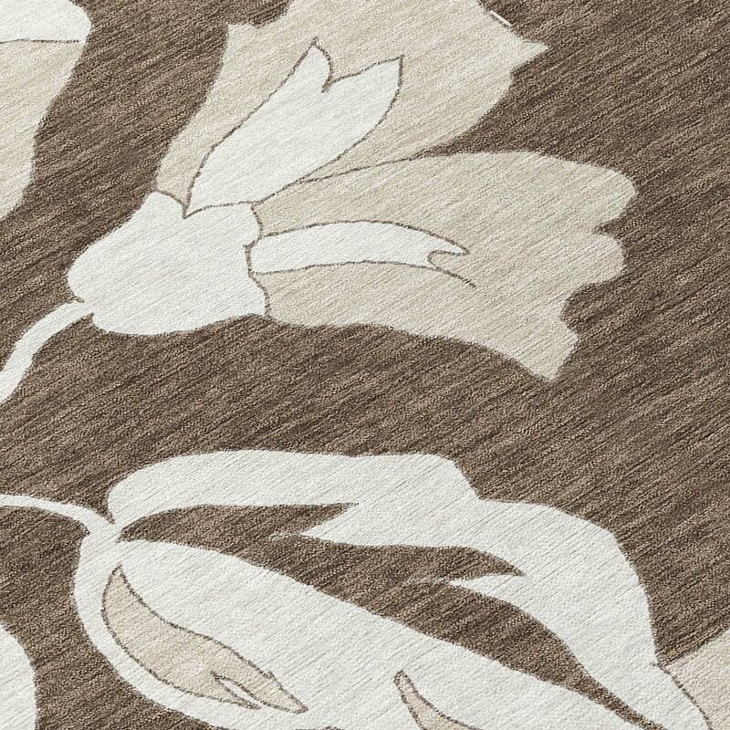 Machine Washable Indoor/ Outdoor Chantille Floral Rug