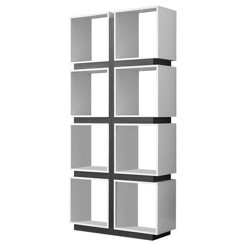 HomeRoots 71" White Wood Eight Tier Cube Bookcase