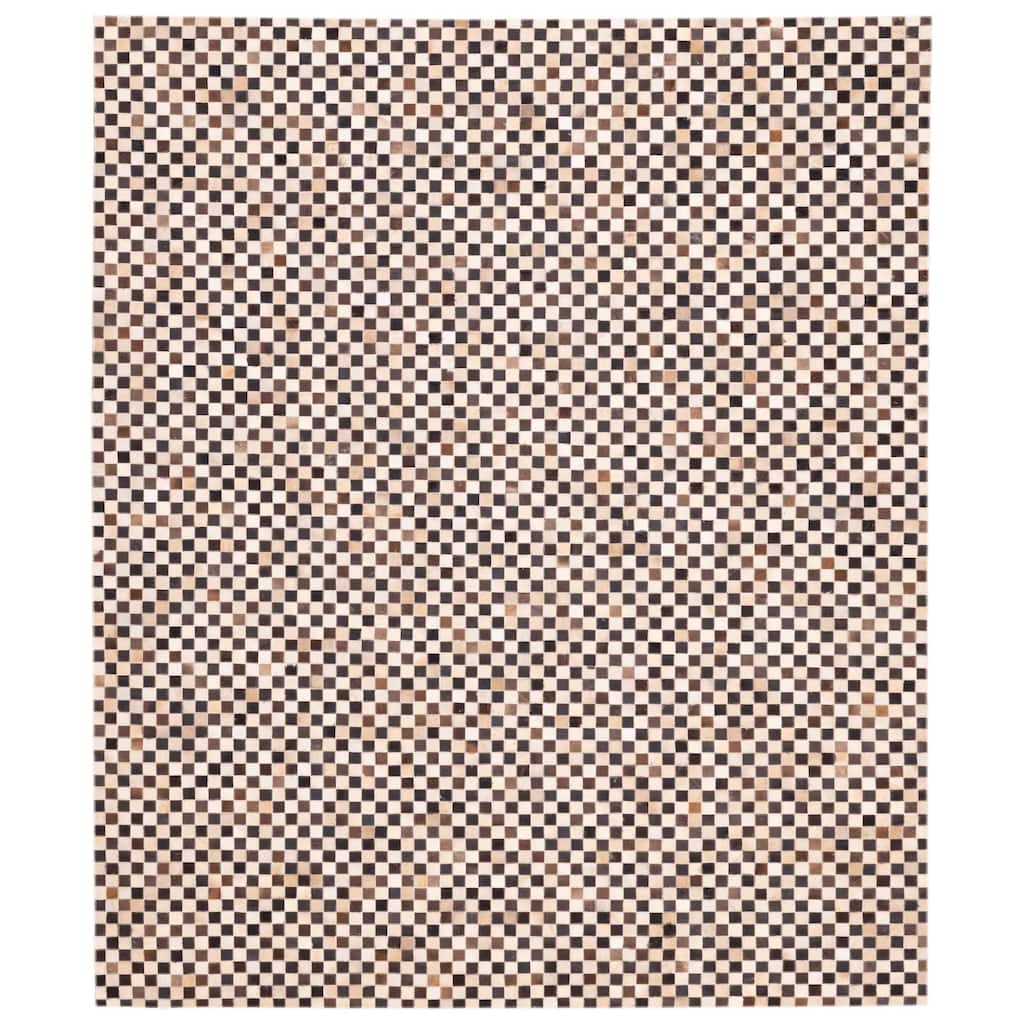 ECARPETGALLERY Handmade Cowhide Patchwork Brown, Cream Leather Rug - 8'1 x 10'0