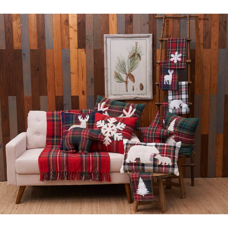 Plaid Bear Shaped Pillow