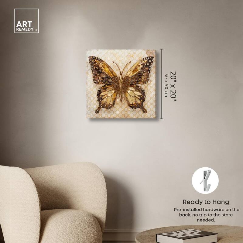 Glittering Elegant Butterfly Canvas by Art Remedy, Gallery Wrapped