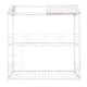 preview thumbnail 4 of 9, White Twin over Twin Size Metal Bunk Bed with Half Roof, Guardrail and Ladder for Bedroom