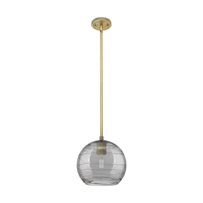 Innovations Lighting Downtown Urban - Crown Point - 1 Light 8" Athens Deco Swirl Stem Hung Pendant - Brushed Brass