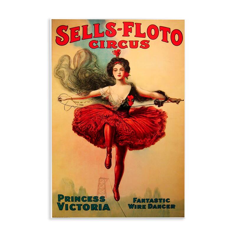 Stupell Sells-Floto Circus Vintage Poster Wall Plaque Art Design By Marcus Jules - 13 x 19